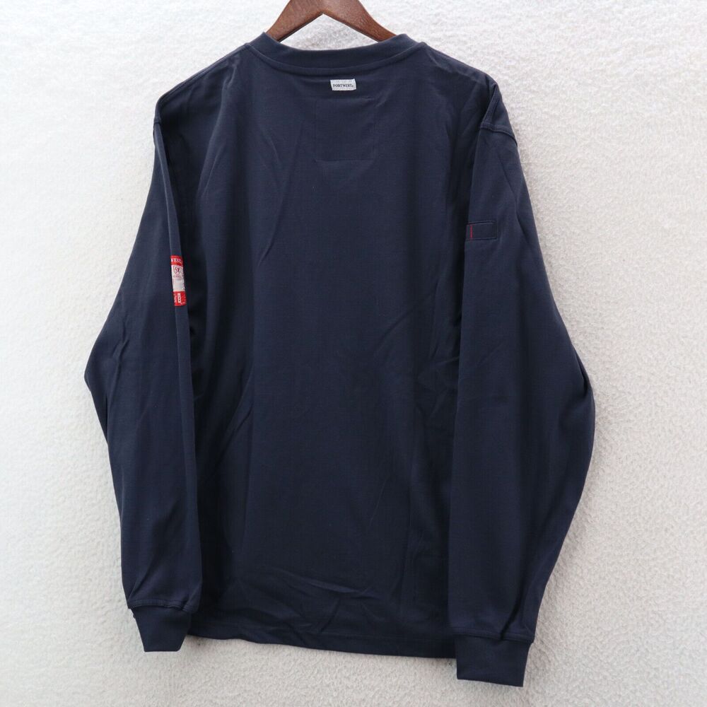 Portwest T-Shirt Men's Large FR32 Bizflame Flame Resistant Henley Long Sleeve - Picture 6 of 13